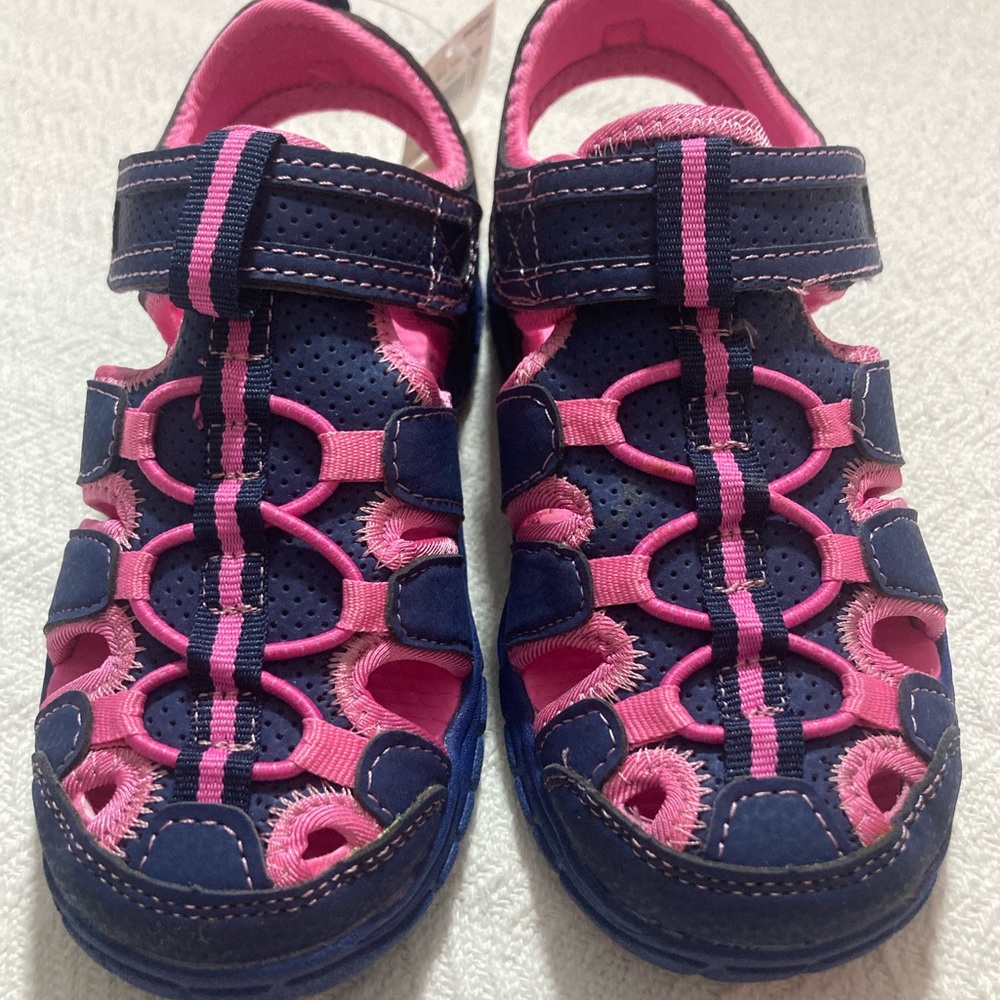 Pink & Navy Sandals NEW Girls Adjustable